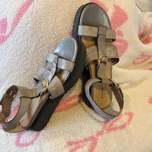 Naked Feet Women's Silver Espadrille Sandals